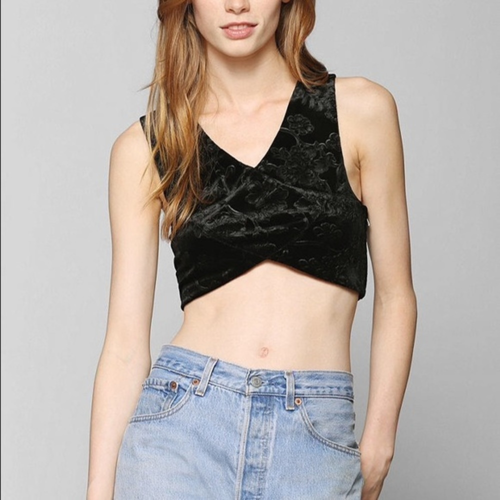 Urban Outfitters Staring At Stars Velvet Crop Top